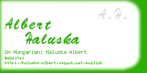 albert haluska business card